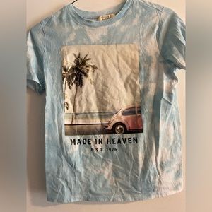 blue graphic tee